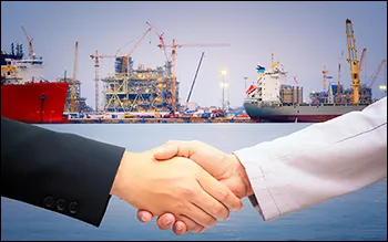 Handshake representing trusted business relationships