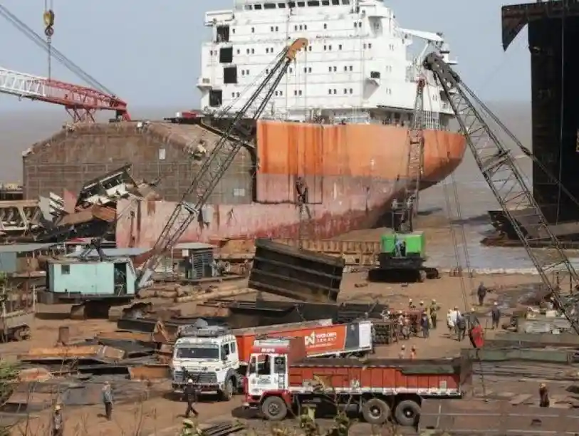 Ship demolition and recycling yard operations